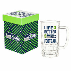 Glass Tankard Cup, with Gift Box, Seattle Seahawks - Home NFL