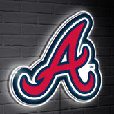 Atlanta Braves LED Wall Decor, Glazelite, Logo - MLB Home