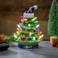 Atlanta Braves 8" LED Ceramic Christmas Tree - MLB Home