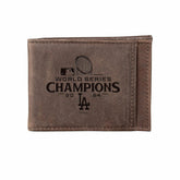 Los Angeles Dodgers Front Pocket Wallet with RFID Blocking, Brown, SC2 - MLB Home