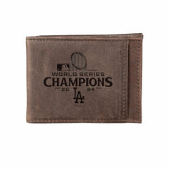 Los Angeles Dodgers Front Pocket Wallet with RFID Blocking, Brown, SC2 - MLB Home