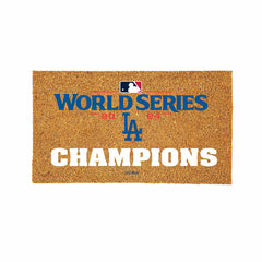 Los Angeles Dodgers Coir Mat 1C with Color Logo, World Series Champion - MLB
