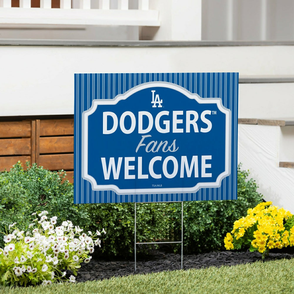 Los Angeles Dodgers Coroplast Yard Sign, "Fans Welcome" - MLB Home