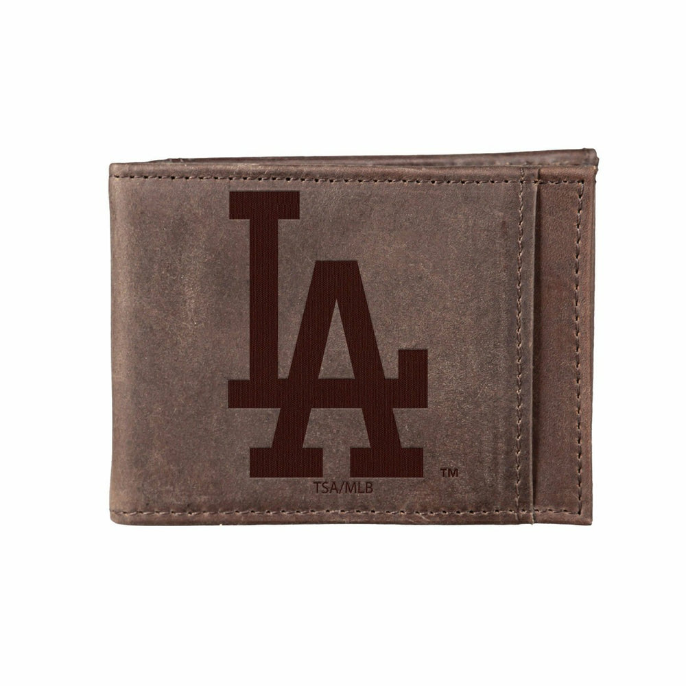 Los Angeles Dodgers Front Pocket Wallet w/ RFID Blocking Brown - MLB Home