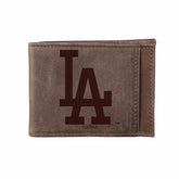 Los Angeles Dodgers Front Pocket Wallet w/ RFID Blocking Brown - MLB Home
