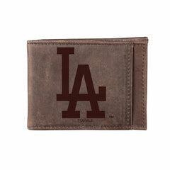 Los Angeles Dodgers Front Pocket Wallet w/ RFID Blocking Brown - MLB Home