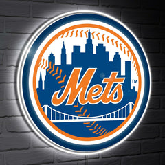 New York Mets LED Wall Decor, Glazelite, Logo - MLB Home