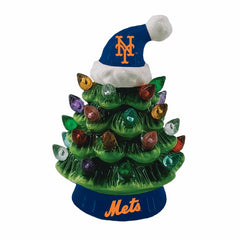 New York Mets 8" LED Ceramic Christmas Tree - MLB Home