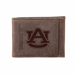 Front Pocket Wallet w/ RFID Blocking, Auburn University, Brown - Collegiate Home