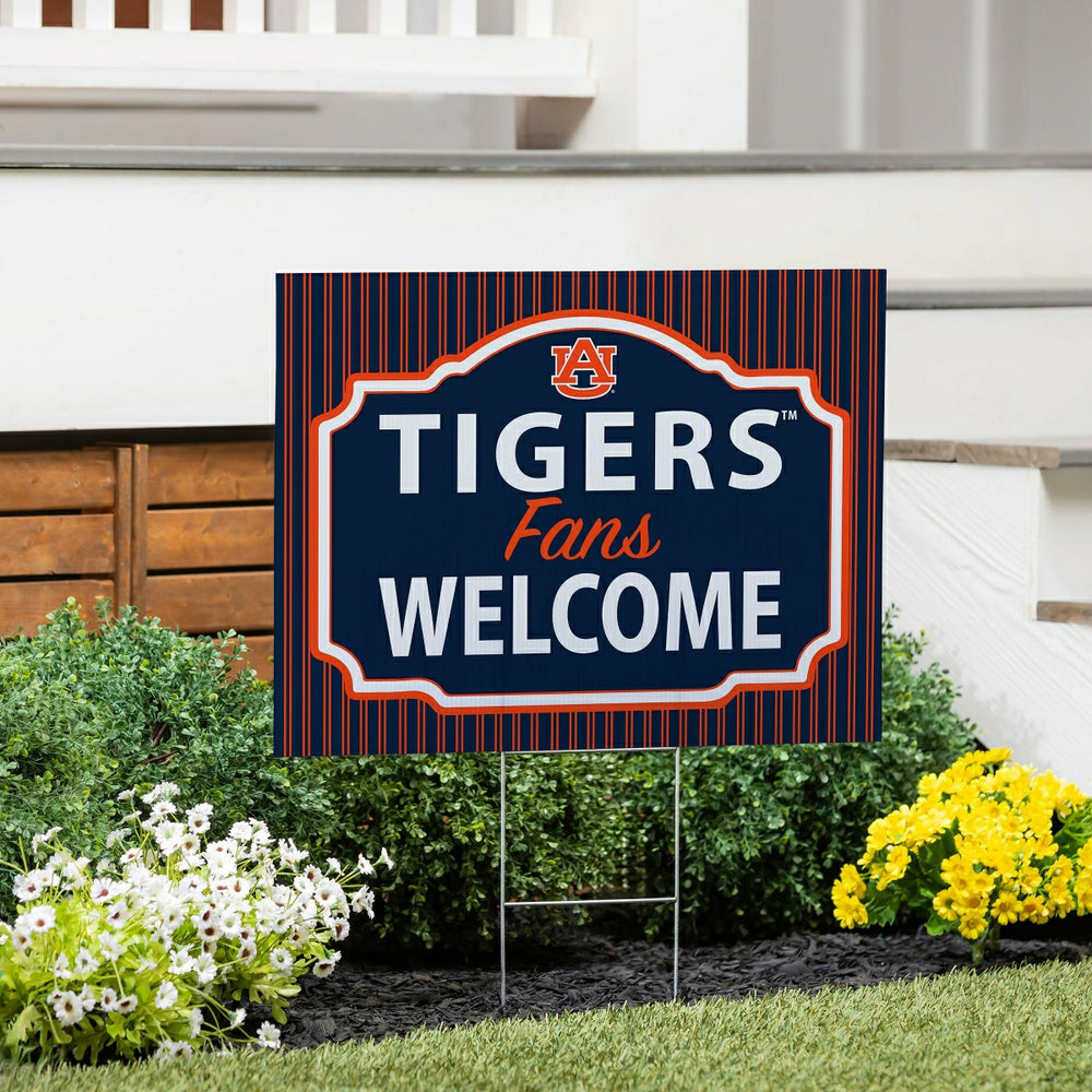 Auburn University Coroplast Yard Sign, "Fans Welcome" - Collegiate Home