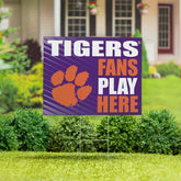 Clemson University Coroplast Yard Sign "Fans Play Here" - Collegiate Home