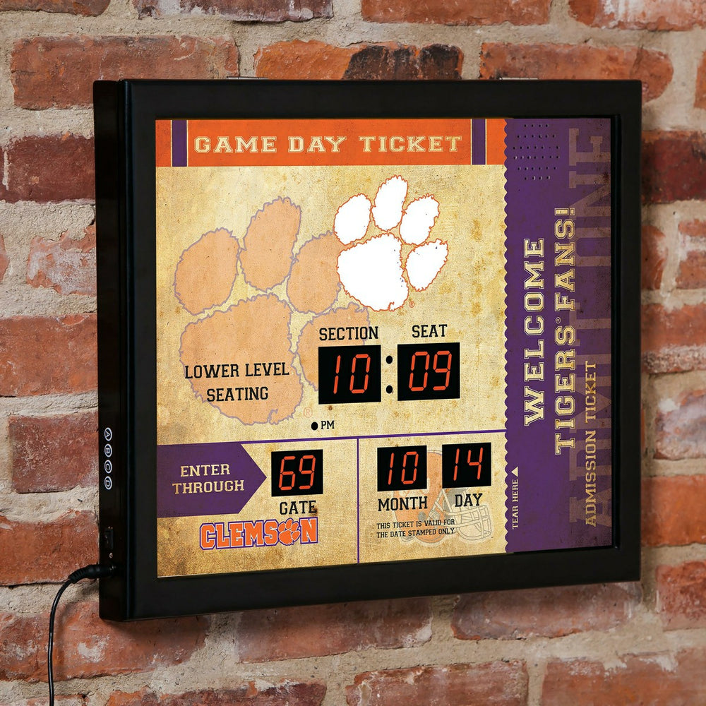 Scoreboard Wall Clock, Clemson - Collegiate Home