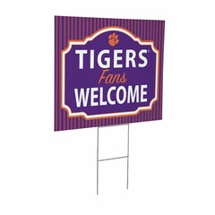 Clemson University Coroplast Yard Sign, "Fans Welcome" - Collegiate Home