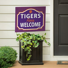 Clemson University Coroplast Yard Sign, "Fans Welcome" - Collegiate Home