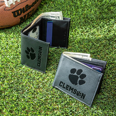 Clemson University, Bi-Fold and Tri-Fold Wallet Gift Set, Black - Collegiate Home