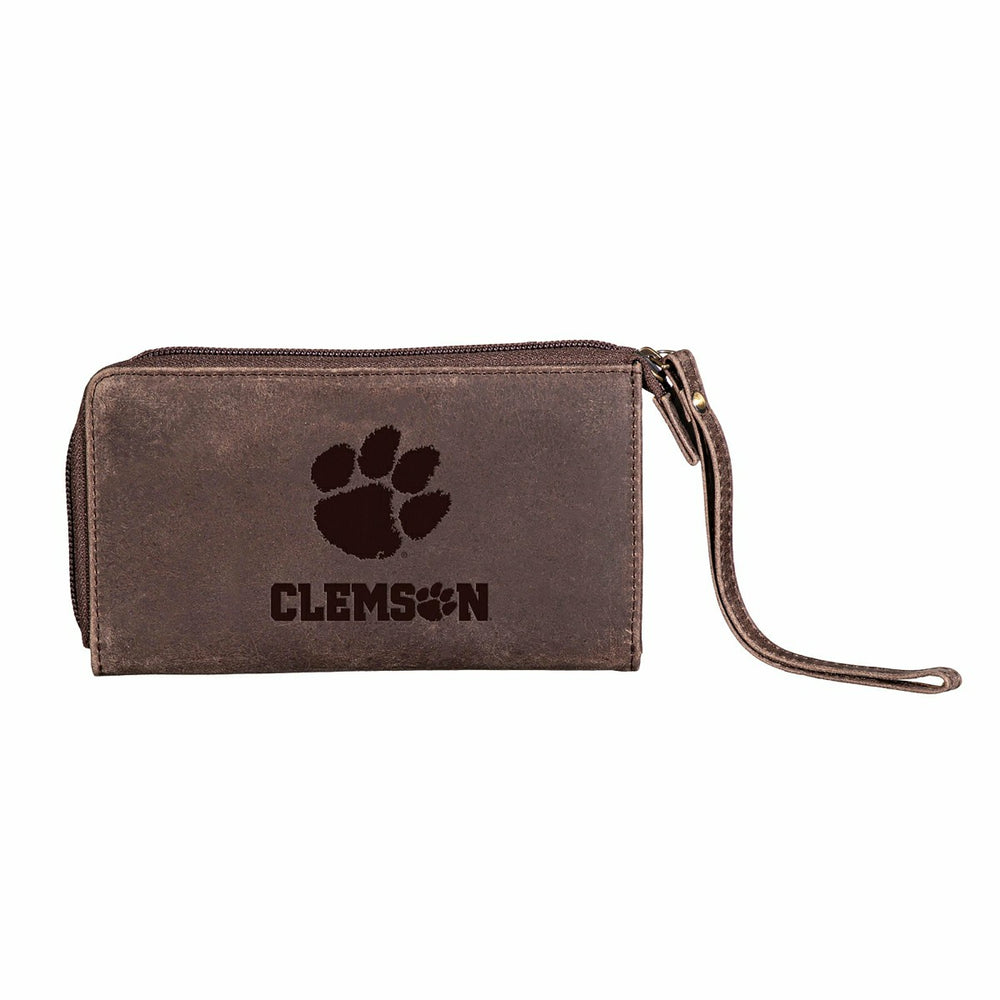 Wristlet Wallet, Brown, Clemson University - Collegiate Home