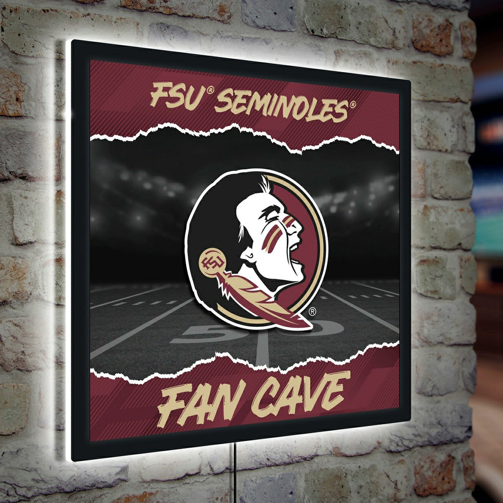 Florida State University 23"H x 23"L LED Wall Decor, Edgelite, Square - Collegiate Home