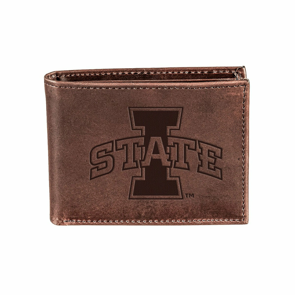 Iowa State University, Bi-Fold Wallet, Brown, CH, 100% Genuine Leather - Collegiate Home