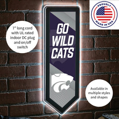 LED Wall Decor, Pennant, Kansas State University - Collegiate Home