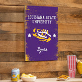 Louisiana State University Wood Wall Sign, 16x24 - Collegiate Home