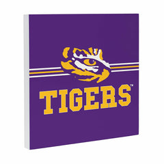 Louisiana State University Wood Wall Sign, 12x12 - Collegiate Home