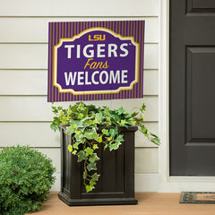 Louisiana State University Coroplast Yard Sign, "Fans Welcome" - Collegiate Home