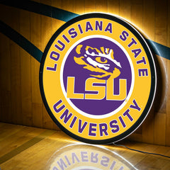 LED Wall Decor, Round, Louisiana State University - Collegiate Home