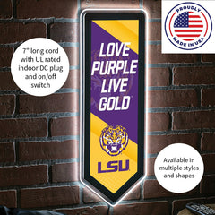 LED Wall Decor, Pennant, Louisiana State University - Collegiate Home