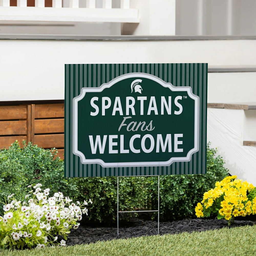 Michigan State University Coroplast Yard Sign, "Fans Welcome" - Collegiate Home