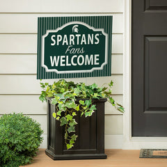 Michigan State University Coroplast Yard Sign, "Fans Welcome" - Collegiate Home