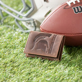 Michigan State, Tri-Fold Wallet, Brown, CH, 100% Genuine Leather - Collegiate Home