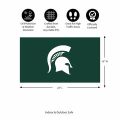 Full Color PVC Mat, 16" x 28", Michigan State University - Collegiate
