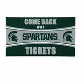 28" x 16" PVC Trapper Mat, Come Back with Tickets, Michigan State Univ - Collegiate