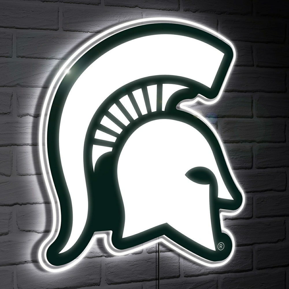Michigan State LED Wall Decor, Glazelite, Logo - Collegiate Home