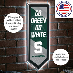 LED Wall Decor, Pennant, Michigan State University - Collegiate Home