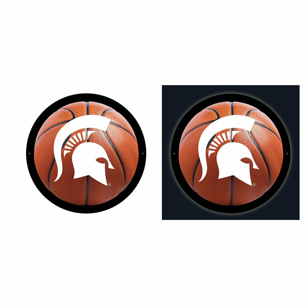 Michigan State University College Basketball Small Round Edgelite LED - Collegiate Home
