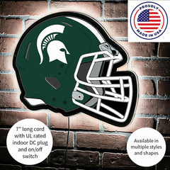 LED Wall Decor, Helmet, Michigan State University - Collegiate Home