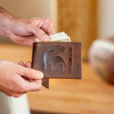 Michigan State, Bi-Fold Wallet, Brown, CH, 100% Genuine Leather - Collegiate Home