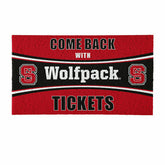 28" x 16" PVC Trapper Mat, Come Back with Tickets, North Carolina Stat - Collegiate