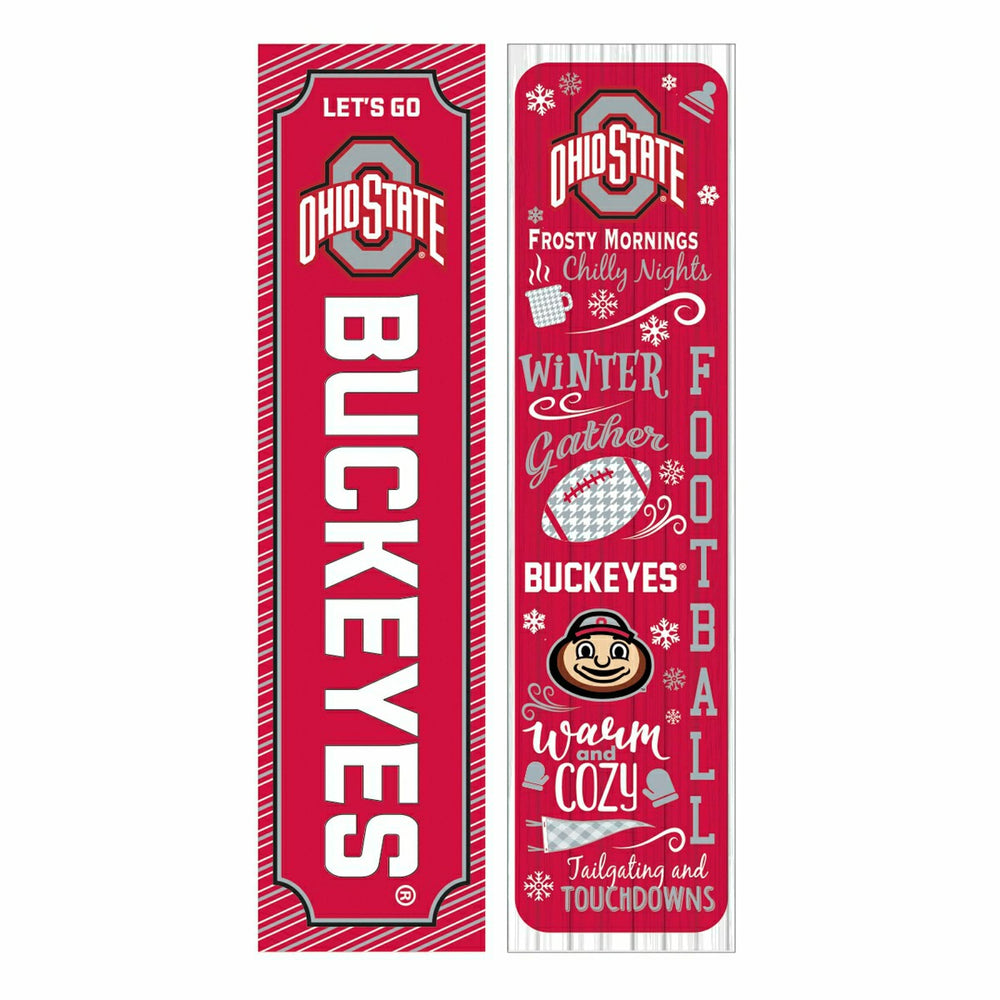 46" Double Sided Leaner, Ohio State University, Winter Seasonal - Collegiate Home