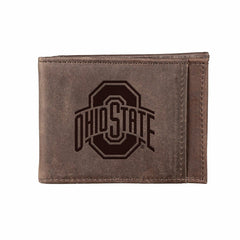 Front Pocket Wallet w/ RFID Blocking, Ohio State University, Brown - Collegiate Home
