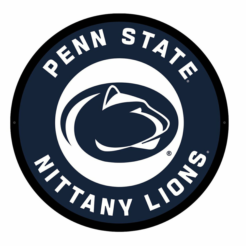 LED Wall Decor, College Football Round, Penn State - Collegiate Home