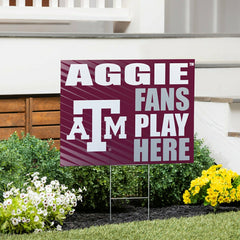 Texas A&M Coroplast Yard Sign "Fans Play Here" - Collegiate Home
