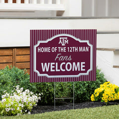 Texas A&M Coroplast Yard Sign, "Fans Welcome" - Collegiate Home