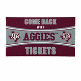 28" x 16" PVC Trapper Mat, Come Back with Tickets, Texas A&M - Collegiate