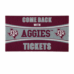 28" x 16" PVC Trapper Mat, Come Back with Tickets, Texas A&M - Collegiate