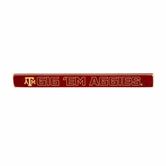 Texas A&M Engraved Wood Sign, 1.5" x 18" - Collegiate Home