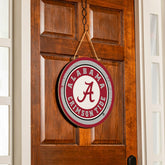 University of Alabama Round Door Décor with Hanging Rope, 18x18 - Collegiate Home