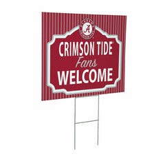 University of Alabama Coroplast Yard Sign, "Fans Welcome" - Collegiate Home