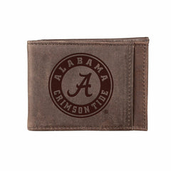 Front Pocket Wallet w/ RFID Blocking, University of Alabama, Brown - Collegiate Home